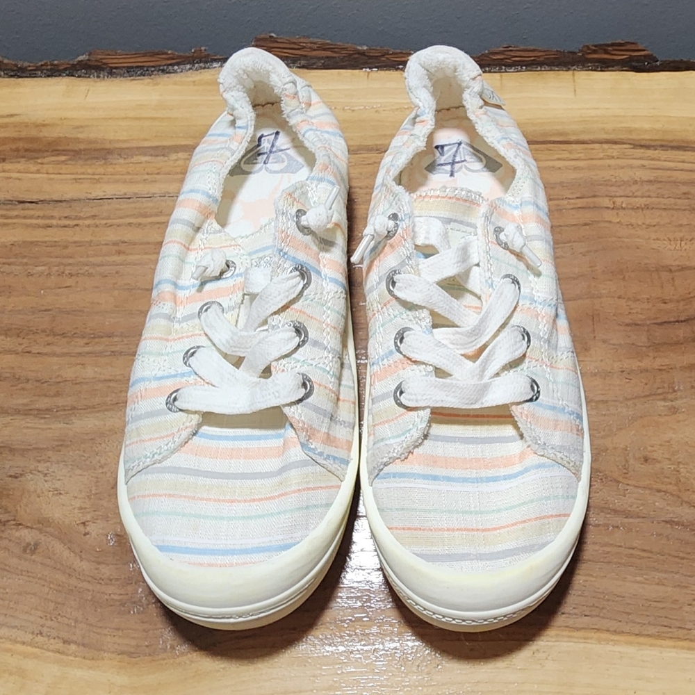 Size 7 Roxy Womens Bayshore Plus Multi Colour Slip On Sneakers Arjs600507